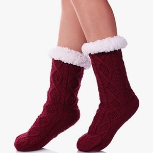 • NEW YSense Knit Sherpa Lined Slipper Socks •